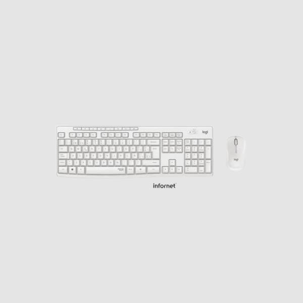 Teclado y Ratón Inalámbrico Logitech MK295 Blanco Crudo Silent Touch