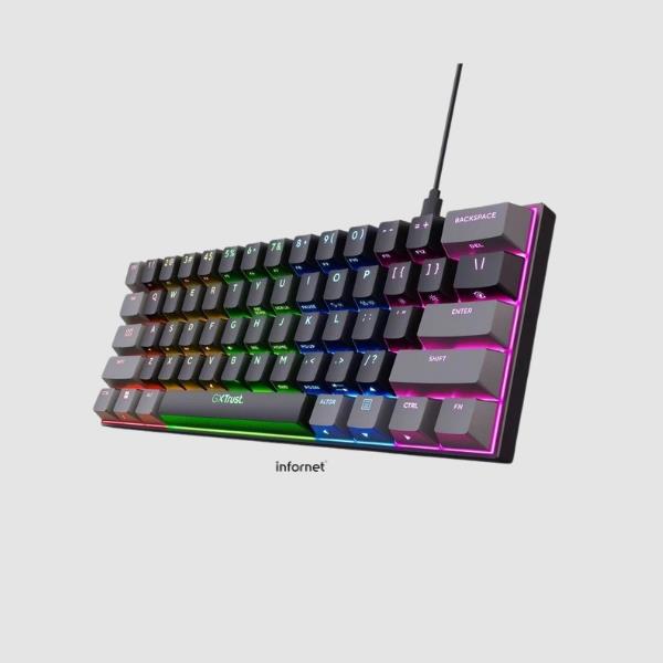 Teclado mecánico de gaming un 60 % más compacto, con iluminación RGB completa