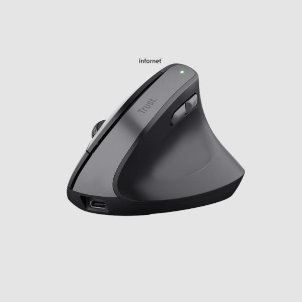 RATON OPTICO WIRELESS ERGONOMICO VERTICAL BAYO II NEGRO TRUST